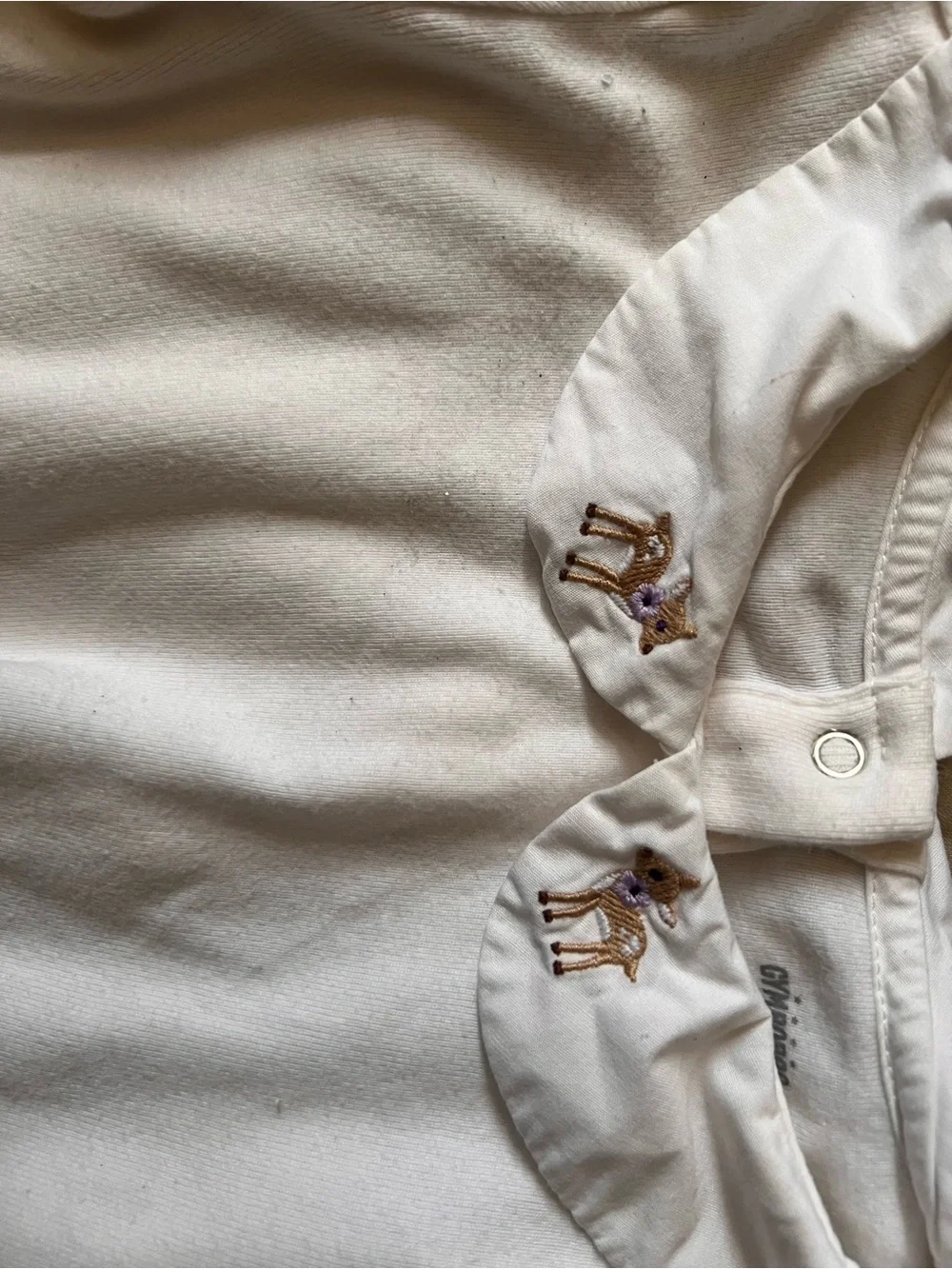 Gymboree White Button-Up Collar Long Sleeve Top - 4T